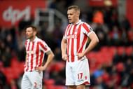 STOKE ON TRENT, ENGLAND - MARCH 18: Ryan Shawcross of Stoke City looks dejected after the Premier League match between Stoke City and Chelsea at Bet365 Stadium on March 18, 2017 in Stoke on Trent, England.  (Photo by Laurence Griffiths/Getty Images)